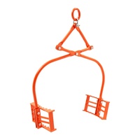 609mm Stone Lifting Tongs, 2-Claw Rock Tongs, Heavy Duty Steel Log Tongs, 500KG Lifting Capacity, Swivel Log Grapple, Serrated Claw Design, Easy Chain