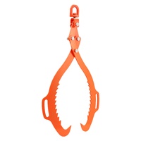 32in Log Lifting Tongs, 2-Claw Log Tongs, Heavy Duty Steel Log Grapple, 1543LBS Lifting Capacity, Swivel Log Graper Timber, Eagle Claw Design, Log Ski