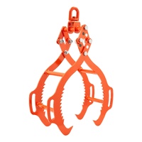 32in Log Lifting Tongs, 4-Claw Log Tongs, Heavy Duty Steel Log Grapple, 2200LBS Lifting Capacity, Swivel Log Graper Timber, Eagle Claw Design, Log Ski