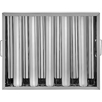 Pack of 6 Hood Filters 19.5W x 15.5H Inch, 430 Stainless Steel 5 Grooves Commercial Hood Filters, Range Hood Filter for Grease Rated Commercial Kitche