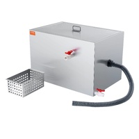 Commercial Grease Trap, 40 LBS Grease Interceptor, Side Inlet Interceptor, Under Sink Stainless Steel Grease Trap, 10 GPM Waste Water Oil-water Separa