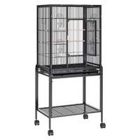 54 inch Standing Large Bird Cage, Carbon Steel Flight Bird Cage for Parakeets, Cockatiels, Parrots, Macaw with Rolling Stand and Tray