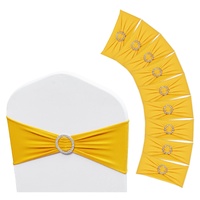 Stretch Spandex Chair Sashes, Chair Slipcover and Stretch Chair Sash with Round Buckle, Elastic Chair Bands, Fitting Wedding, Holiday, Banquet, Party 