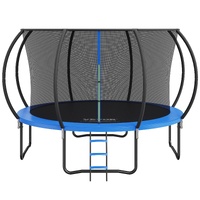 3.66m Trampoline, 181 kg Trampoline with Enclosure Net, Ladder, and Curved Pole, Heavy Duty Trampoline with Jumping Mat and Spring Cover Padding, Outd