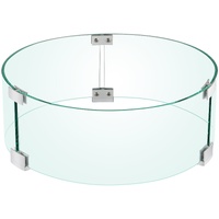 Fire Pit Wind Guard Tempered Glass Flame Guard 17x17x6 In 1/4-In Thick