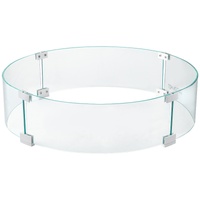 Fire Pit Wind Guard, Glass Flame Guard, Round Glass Shield, 1/4-Inch Thick Fire Table, Clear Tempered Glass Flame Guard, Aluminum Alloy Feet for Propa
