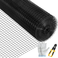 Hardware Cloth, 24"" x50\' & 1""x1"" Mesh Size, Galvanized Steel Vinyl Coated 16 Gauge Welded Wire with A Cutting Plier & A Pair of Fabric Gloves, for