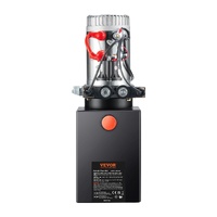 Hydraulic Pump, 6 Quart Hydraulic Power Unit, Double Acting Dump Trailer Pump, 0.91 GPM Flow Rate, 3200 PSI Max Relief Pressure, DC 12V Hydraulic Pump
