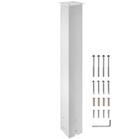 Mailbox Post, 43"" High Mailbox Stand, White Powder-Coated Mail Box Post Kit, Q235 Steel Post Stand Surface Mount Post for Sidewalk and Street Curbsid