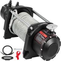 Industrial Hydraulic Winch 4535kg, Hydraulic Anchor Winch with 24m Strong Steel Cable, Hydraulic Drive Winch Adapter Kit, Utility Winch with Mechanica