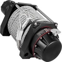 Industrial Hydraulic Winch 9071kg, Hydraulic Anchor Winch with 24m Strong Steel Cable, Hydraulic Drive Winch Adapter Kit, Utility Winch with Mechanica
