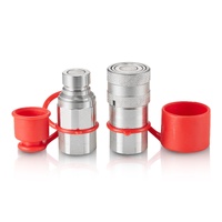 1/2" Flat Face Hydraulic Couplers 1/2" NPT Skid Steer Couplers 2 Dust Caps