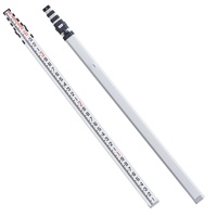 Aluminum Grade Rod, 18-Feet/10ths 6 Sections Telescopic Measuring Rod,Double-Sided Scale 1/10ft Leveling Rod Stick,Aluminum Alloy Survey Rod w/ Bubble
