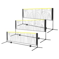 Badminton Net, Height Adjustable Volleyball Net, 10ft Wide Foldable Pickleball Net, Portable Easy Setup Tennis Net Set with Poles, Stand and Carry Bag