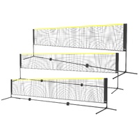 Badminton Net, Height Adjustable Volleyball Net, 17ft Wide Foldable Pickleball Net, Portable Easy Setup Tennis Net Set with Poles, Stand and Carry Bag