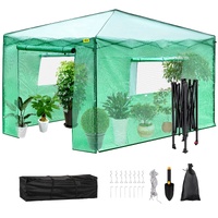 12\'x 8\'x 8\' Pop-Up Greenhouse, Set Up in Minutes, Portable Greenhouse with Doors & Windows. High Strength PE Cover & Powder-Coated Steel Constructi