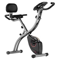 Folding Exercise Bike, Foldable Fitness Stationary Bike, Adjustable Magnetic Resistance Stationary Bike, Upright Indoor Cycling Bike for Home Gym Work