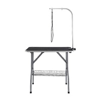 Pet Grooming Table Arm with Clamp, 915 x 610mm Dog Grooming Station, Foldable Pets Grooming Stand for Medium and Small Dogs, Free No Sit Haunch Holder