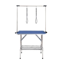 Pet Grooming Table Two Arms with Clamp, 915 x 610mm Dog Grooming Station, Foldable Pets Grooming Stand for Medium and Small Dogs, Free Two No Sit Haun