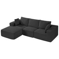 Modular Sectional Sofa, L Shaped Modular Sofa with Chaise, Cloud Sectional Couch with High Rebound Sponge and Density, Upholstered Corduroy Couch with
