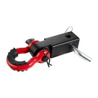 Shackle Hitch Receiver, Fits 50 mm Receivers, 20 Tons Breaking Strength, D Ring Shackle with Trailer Hitch Lock Pin, Heavy Duty Towing Accessories for