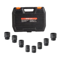 Axle Nut Impact Socket Set, 3/4" Drive 6-Point 8-Piece Metric Spindle Nut Socket Set, CR-MO Heat Treated Large Socket Set with Storage Case, for Auto 