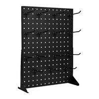 Pegboard Display Stand, 43 x 33 cm Tabletop Pegboard Display Stand with 15 Hooks, Thickened Cold-Rolled Steel Peg Board Panel for Grocery, Retail Stor