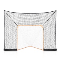 Hockey and Lacrosse Goal Backstop, 12x9 ft Lacrosse Net with Extended Coverage, Quick Easy Setup Complete Accessories Training Net, Backyard Lacrosse 