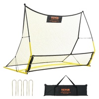 Soccer Trainer, 2-IN-1 Portable Soccer Rebounder Net, Iron Soccer Practice Equipment, Sports Football Rebounder Wall with Portable Bag, Perfect for Te