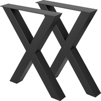 Metal Table Legs 28.4 x 29.9 Inch Black Table Legs Premium steel table legs with X-frame style Steel Bench Legs Country Style Table Legs Furniture Leg