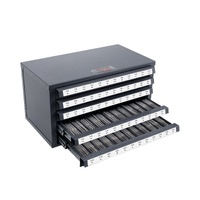 Tap Dispenser Cabinet, Five-Drawer Tap Organizer Cabinet for #2-56-#12-28 Steel Tap Dispenser Organizer Cabinet with Labels, 60-Compartment Stackable 