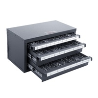 Drill Bit Dispenser Cabinet, Three-Drawer Drill Bit Organizer Cabinet for A to Z, Steel Drill Dispenser Organizer Cabinet with Labels, Stackable Drill