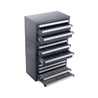 Drill Bit Dispenser Cabinet, 3 Pieces Three-Drawer for 1/16" to 1/2" & Letter Sizes A to Z, Five-Drawer Drill Bit Organizer for Wire Gauge Sizes #1 to