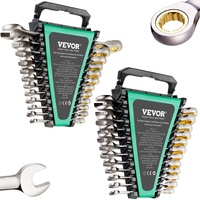 Combination Wrench Set 24 PCS SAE 1/4" - 7/8" Metric 8-19mm Organizer Rack