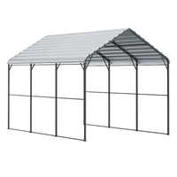 Heavy Duty Metal Carport, 10' x 15' Outdoor Carport with Galvanized Steel Frame & Roof, Car Tent Garage Shade with Removable Sidewalls, Multi-Use Car 