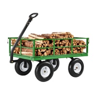 1200 Lbs Steel Garden Cart, Heavy Duty Pullable Garden Wagon Yard Cart, 2 in 1 Outdoor Metal Utility Wagon Yard Trailer with 13" All Terrain Tires, Me