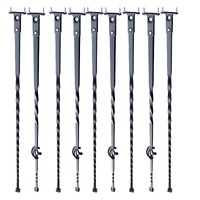 Staircase Metal Balusters, 44'' x 1/2" Galvanized Steel Decorative Banister Spindles, 10 Pack Deck Baluster with Hollow Single Baskets, Twists, Spiral