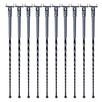Staircase Metal Balusters, 44'' x 1/2" Galvanized Steel Decorative Banister Spindles, 10 Pack Deck Baluster with Hollow Twists, Satin Black Spiral Sta