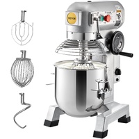 Professional Kitchen Mixer, 10Qt Capacity with Timer, 450W Stainless Steel Bowl Durable Electric Mixer for Commercial Use, 3 Speed Options 113/184/341