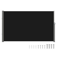 Retractable Side Awning, 160X300cm Aluminum Outdoor Privacy Screen, 280g Polyester Water-proof Retractable Patio Screen, UV 30+ Room Divider Wind Scre