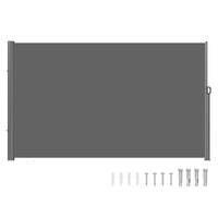 Retractable Side Awning, 180X300cm Aluminum Outdoor Privacy Screen, 280g Polyester Water-proof Retractable Patio Screen, UV 30+ Room Divider Wind Scre