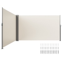 Retractable Side Awning, 180X600cm Aluminum Outdoor Privacy Screen, 280g Polyester Water-proof Retractable Patio Screen, UV 30+ Room Divider Wind Scre