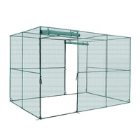 Crop Cage, 2.9 x 1.94 x 1.94 m Plant Protection Tent with Zippered Door, Wind-Resistant Tall Crop Cage, Easy to Install, Outdoor Raised Bed Cover, Tom