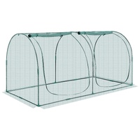 Crop Cage, 2.48 x 1.2 x 1.2 m Plant Protection Tent with Zippered Door, Wind-Resistant Tall Crop Cage, Easy to Install, Outdoor Raised Bed Cover with 