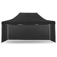 Portable Water-Resistant Gazebo 3x6 M - Black / With Sidewalls