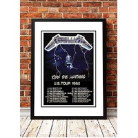 Metallica 'Ride The Lightning' US Tour Poster 1985 - Framed A1
