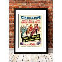 Marilyn Monroe ‘How to Marry a Millionaire’ Framed Movie Poster! - Framed A2