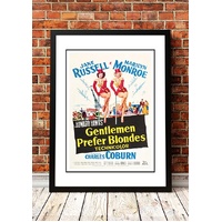 Marilyn Monroe ‘Gentlemen Prefer Blondes’ Framed Movie Poster! - Framed A4