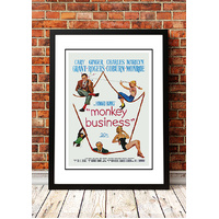 Marilyn Monroe ‘Monkey Business’ Framed Movie Poster! - Framed A4