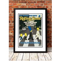 The Simpsons 'Abbey Rd' Rolling Stone Magazine Cover! - Framed A3